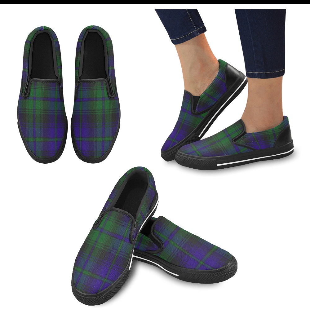 5TH. ROYAL SCOTS OF CANADA TARTAN Women's Slip-on Canvas Shoes (Model 019)