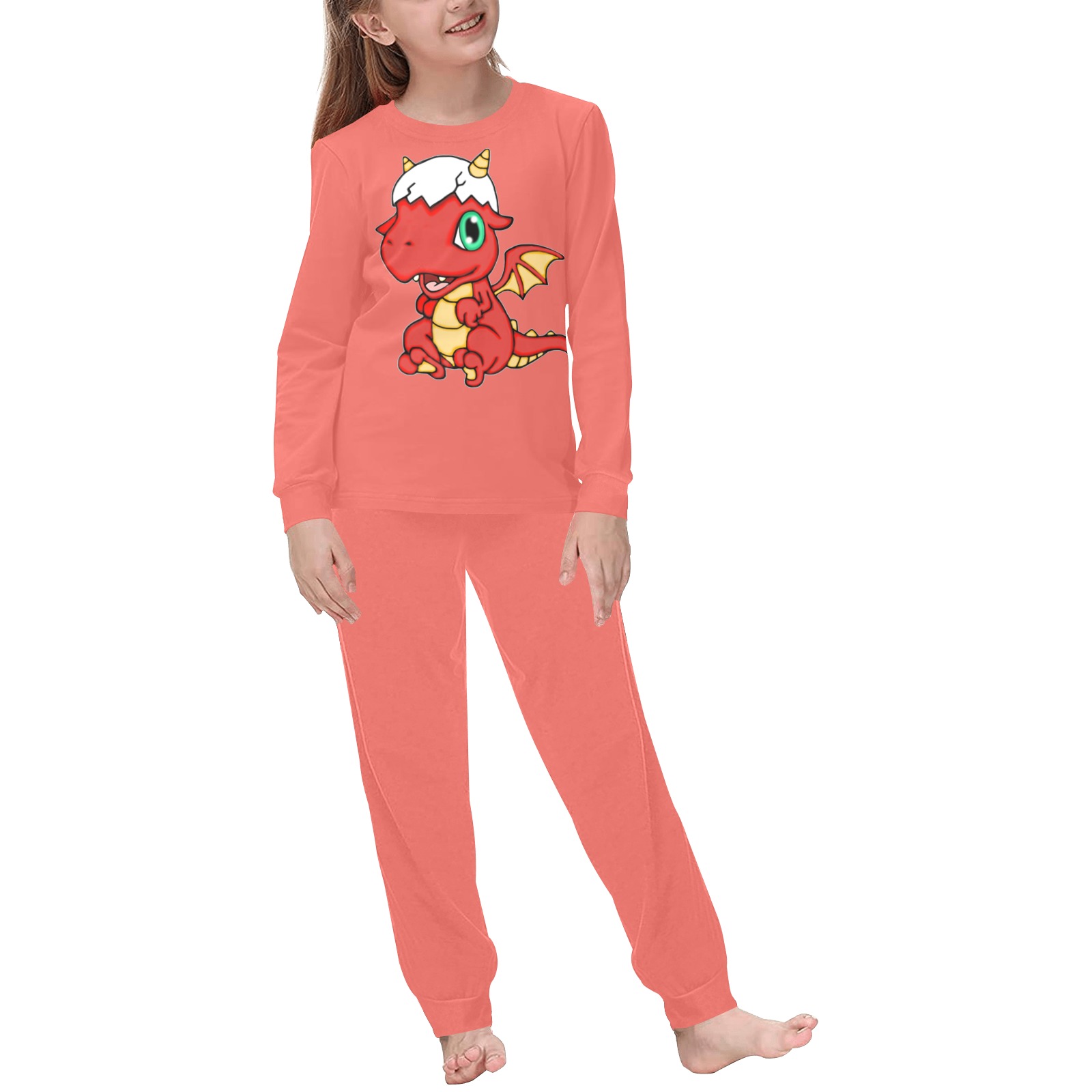 Baby Red Dragon Coral Kids' All Over Print Pajama Set