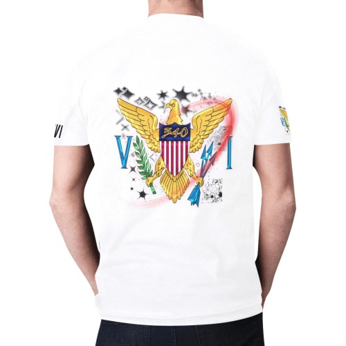 TRENDY LIONESS COUTURE VI FLAG WHITE TEE New All Over Print T-shirt for Men (Model T45)