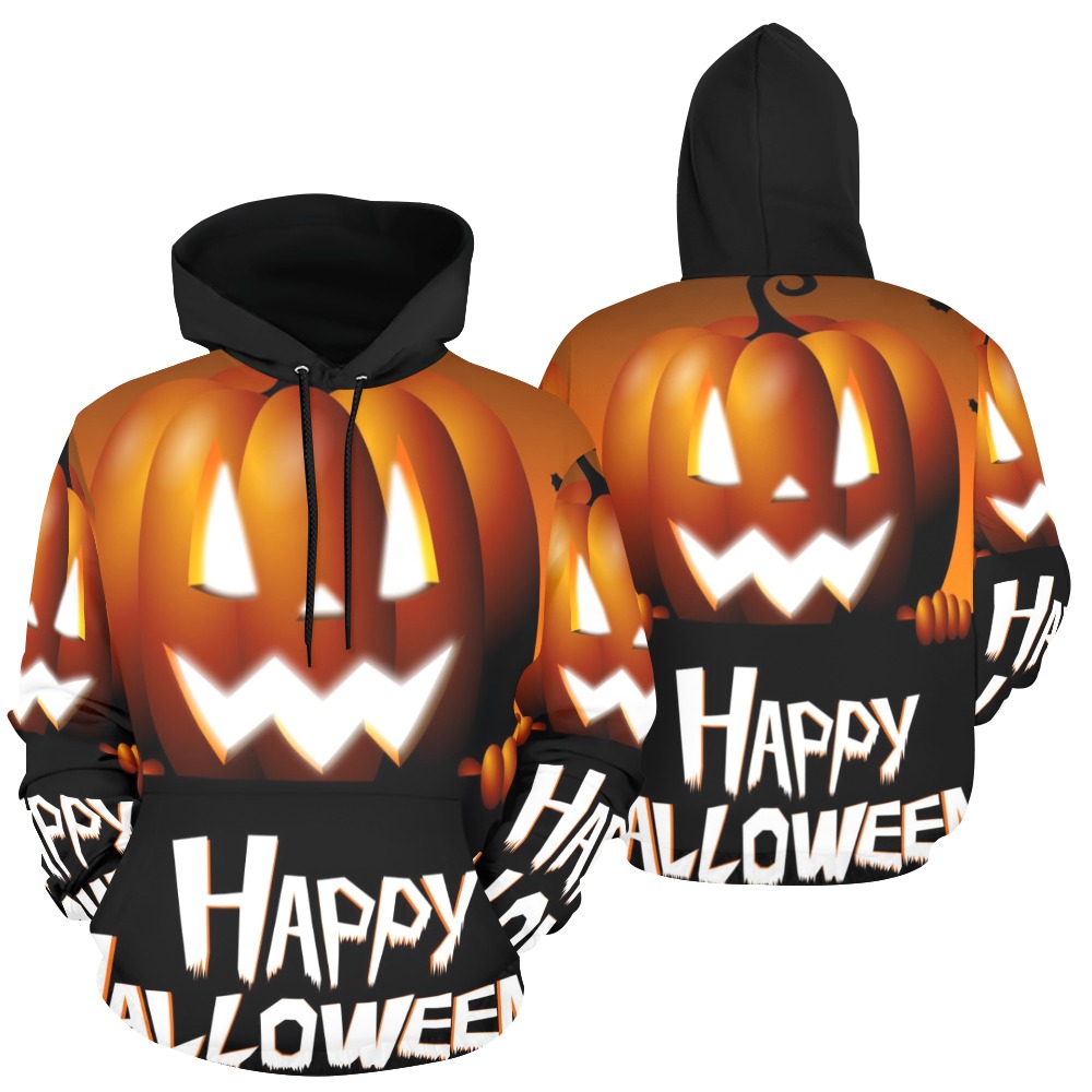 Halloween pumpkin All Over Print Hoodie for Men (USA Size) (Model H13)