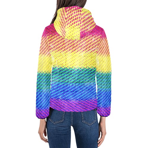 Rainbow Pride by Nico Bielow Women's Padded Hooded Jacket (Model H46)