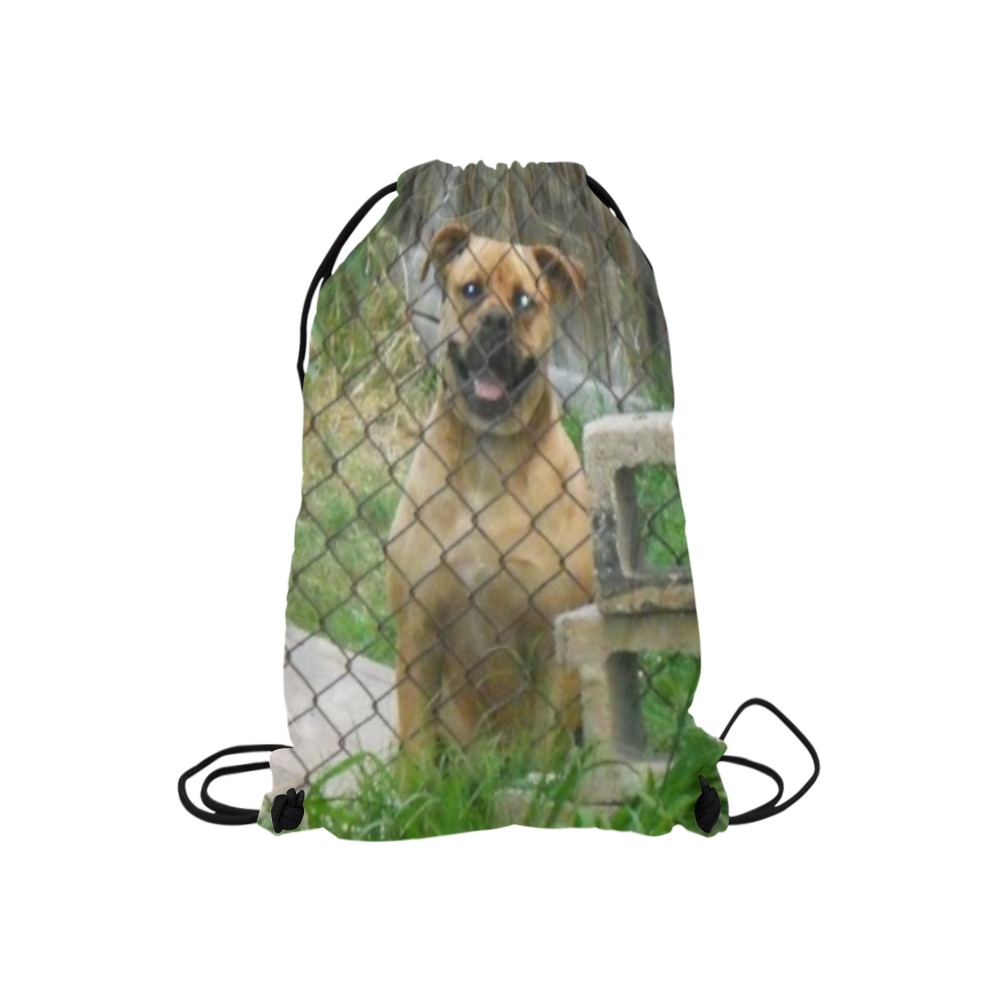 A Smiling Dog Small Drawstring Bag Model 1604 (Twin Sides) 11"(W) * 17.7"(H)