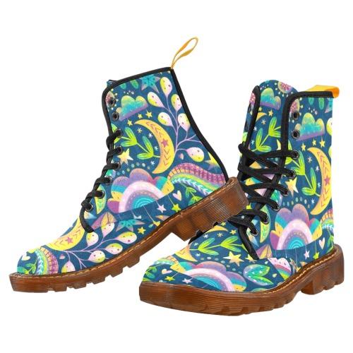 Floral Night Martin Boots For Women Model 1203H