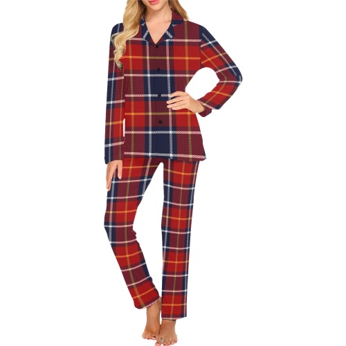 Red Tartan Women's Long Pajama Set