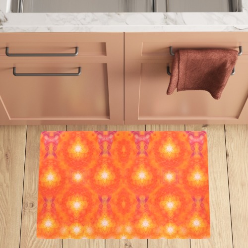 Nidhi decembre 2014-pattern 7-44x55 inches-orange Kitchen Mat 32"x20"