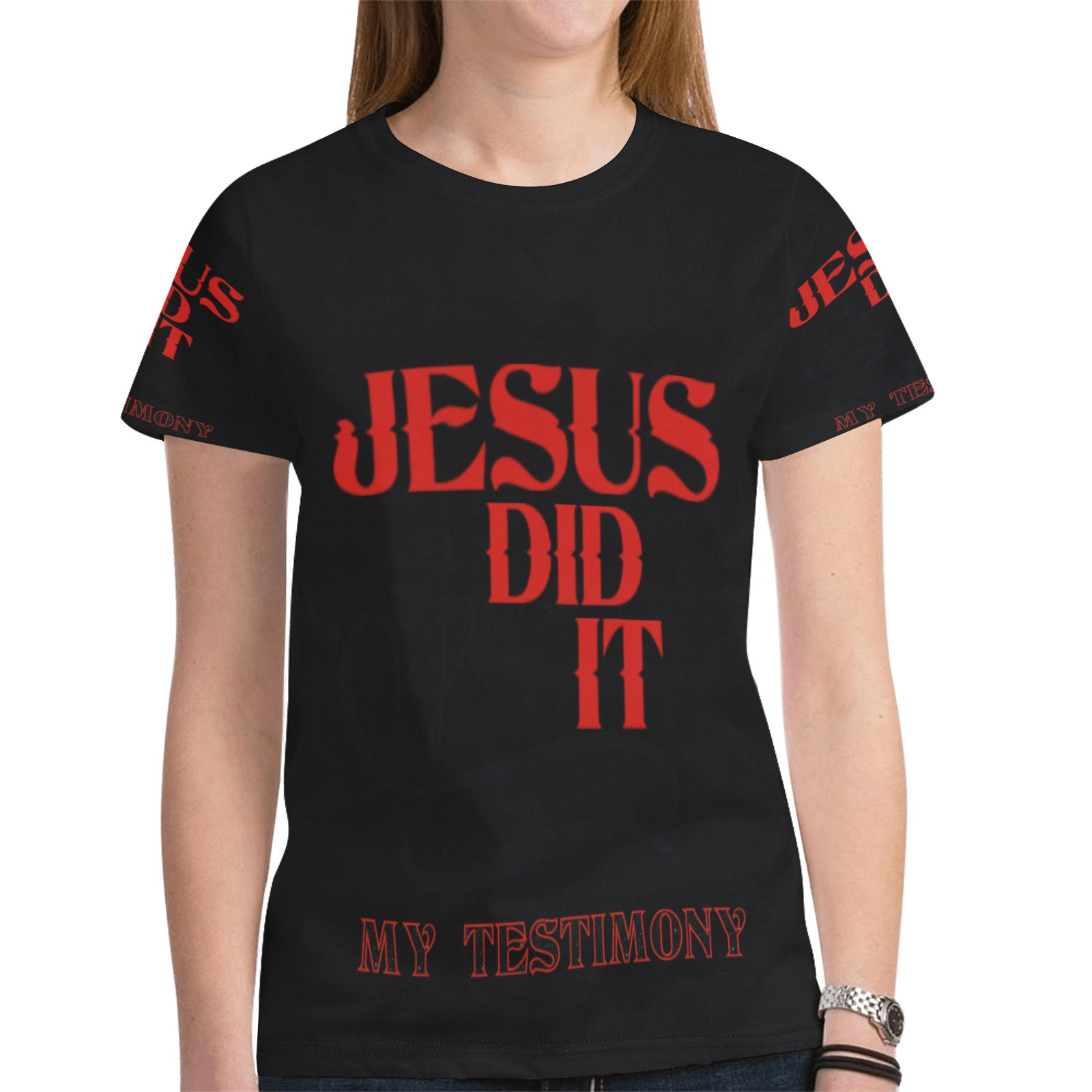 JESUS DID IT PRINT New All Over Print T-shirt for Women (Model T45)