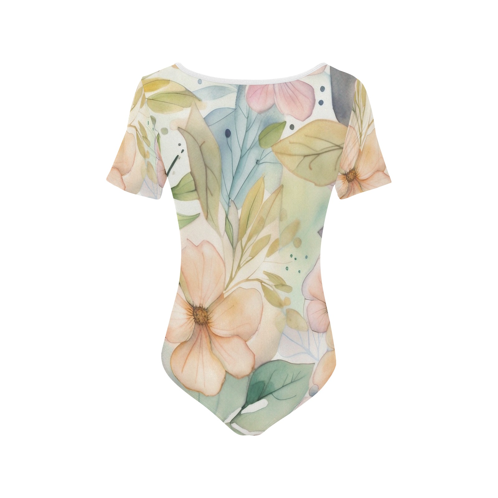 Watercolor Floral 1 Women's Short Sleeve Bodysuit