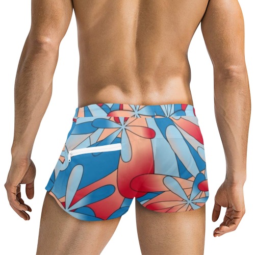 tropical Men's Swim Trunks with Zipper Pocket (Model L71)