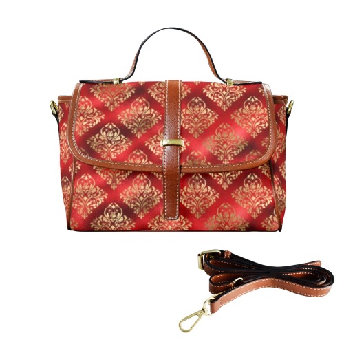 Red Gold Satchel Bag