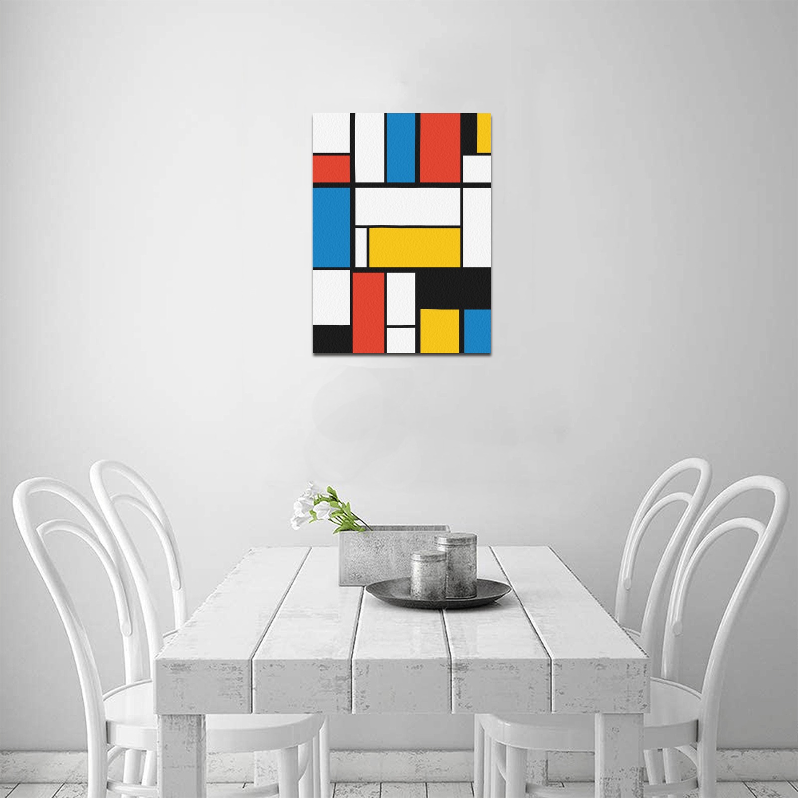 Mondrian De Stijl Modern Frame Canvas Print 12"x16"