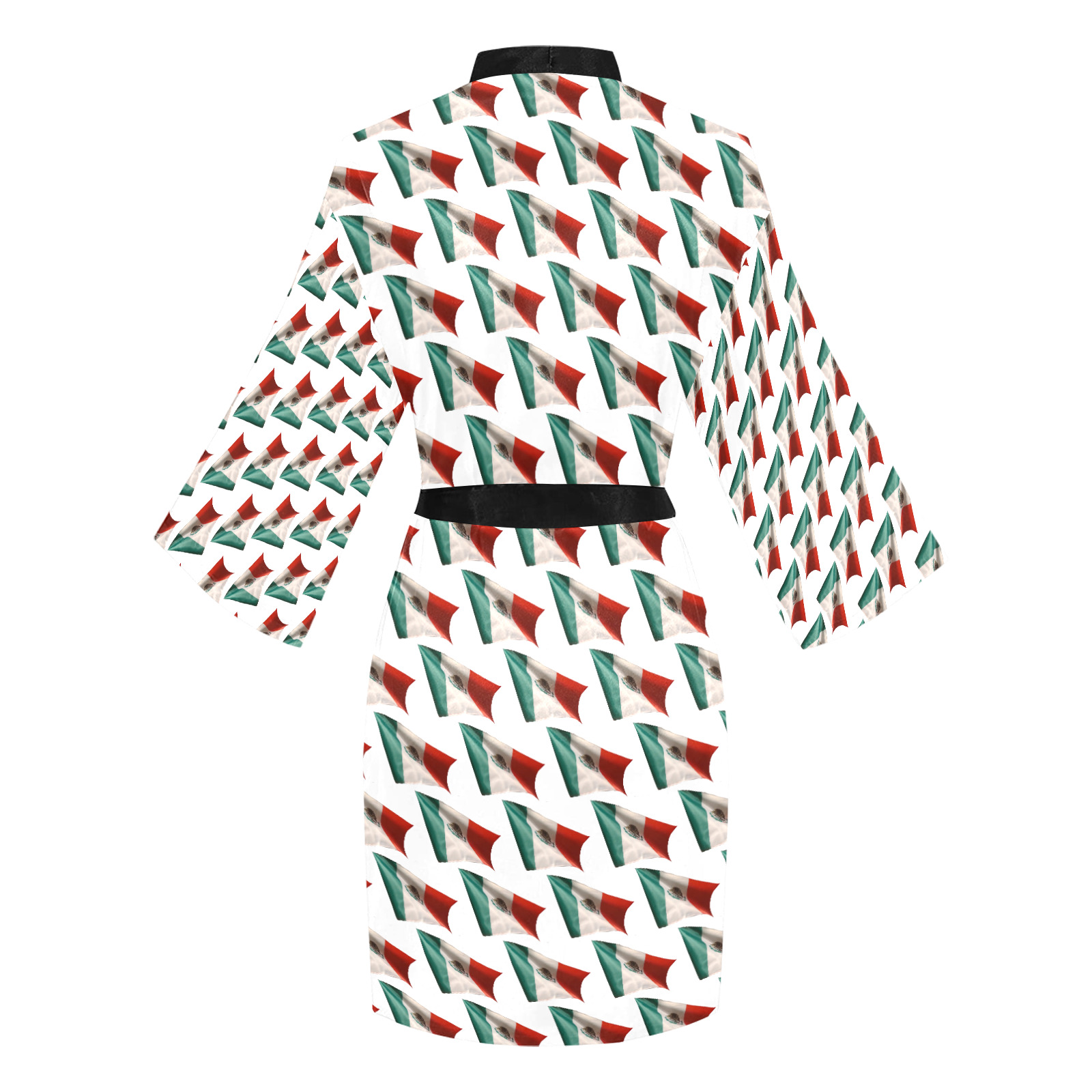 Waving Mexican Flags Long Sleeve Kimono Robe