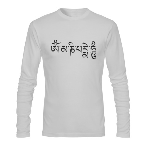 Om Mani Padme Hum Tibetan Buddhist Mantra Sunny Men's T-shirt (long-sleeve) (Model T08)