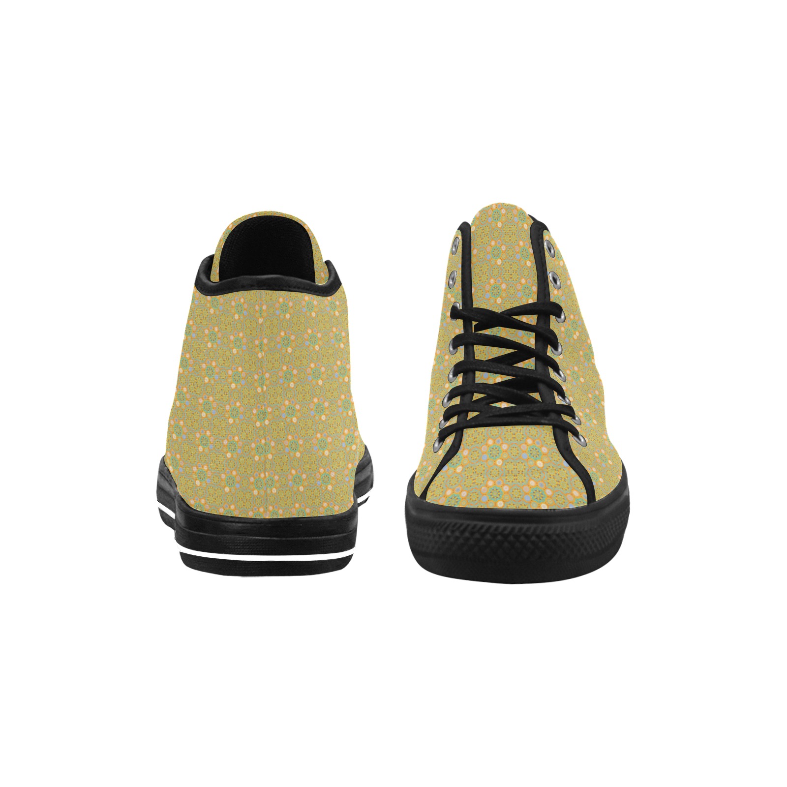 Octo brightener arabesque Moorish tangerine style pattern Vancouver H Men's Canvas Shoes (1013-1)