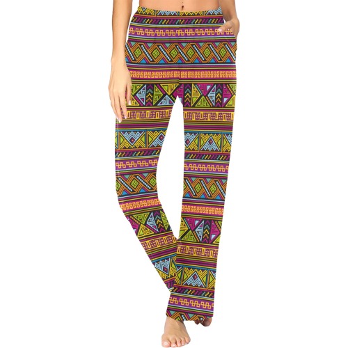 Traditional Africa Border Wallpaper Pattern 2 Women's Pajama Trousers