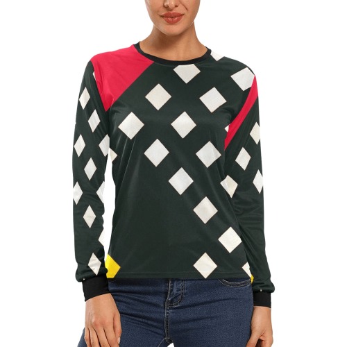 Counter-composition XV by Theo van Doesburg- Women's All Over Print Long Sleeve T-shirt (Model T51)
