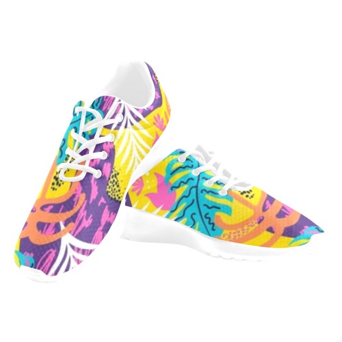 Bright Colorful Tropical Abstract Women's Athletic Shoes (Model 0200)
