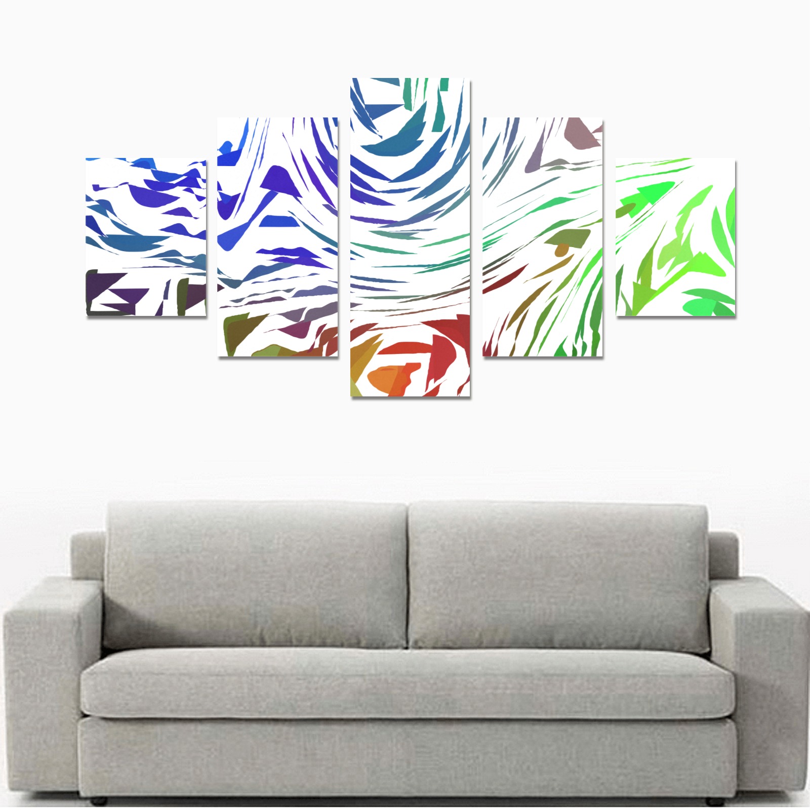 Cutout Shapes on White Abstract Canvas Print Sets B (No Frame)