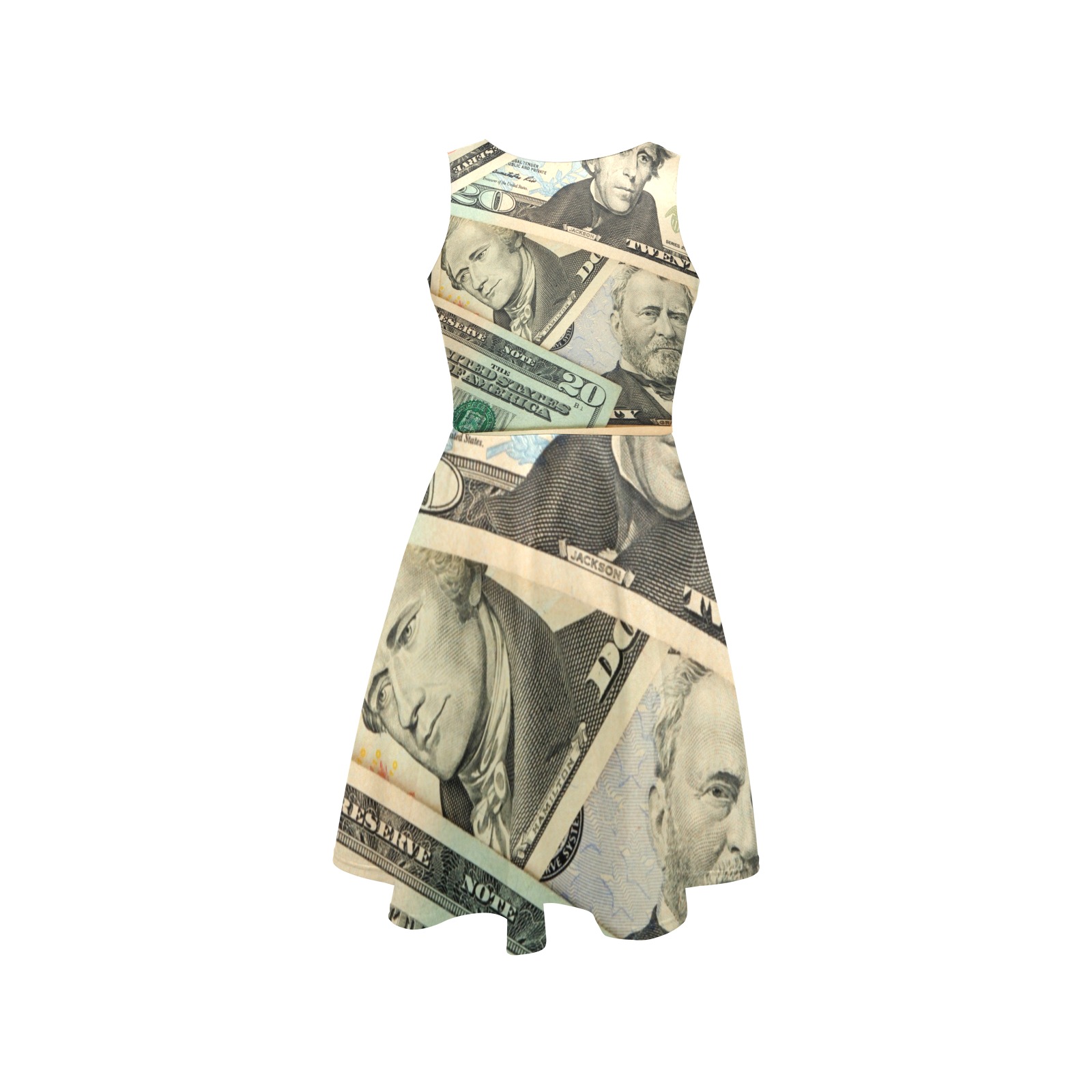 US PAPER CURRENCY Sleeveless Expansion Dress (Model D60)