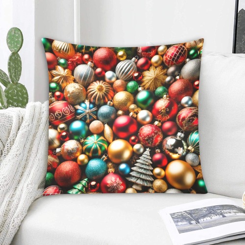 coloured baubles Custom Zippered Pillow Cases 20"x20" (Two Sides)