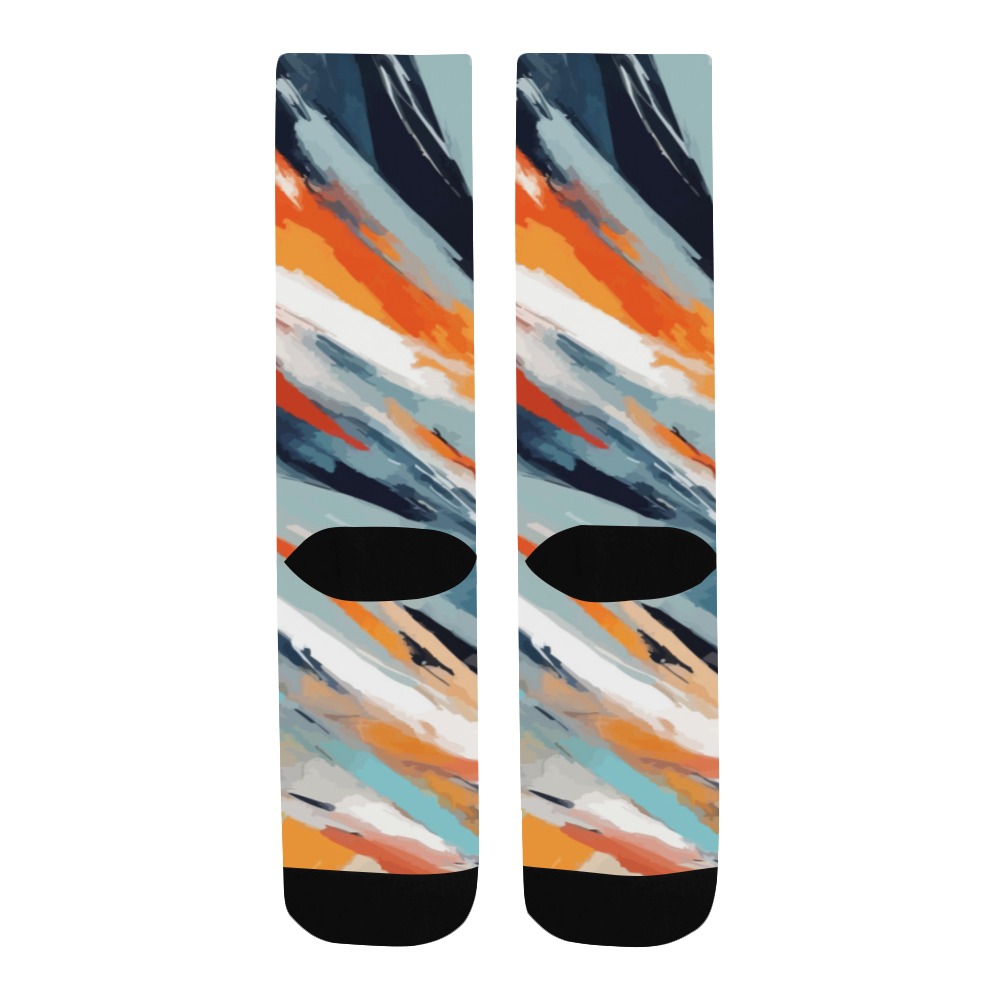Abstract art of brush strokes of pastel colors Men's Custom Socks