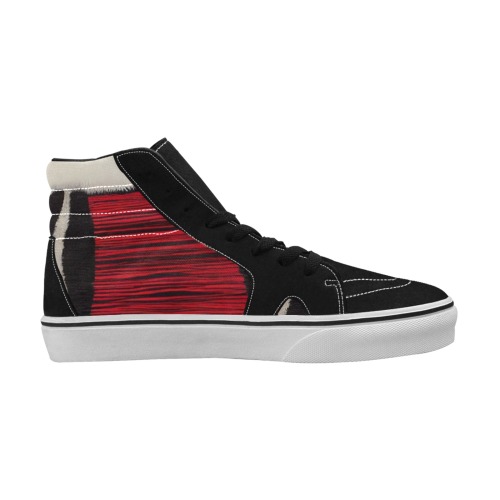 zebra print 4 Men's High Top Skateboarding Shoes (Model E001-1)