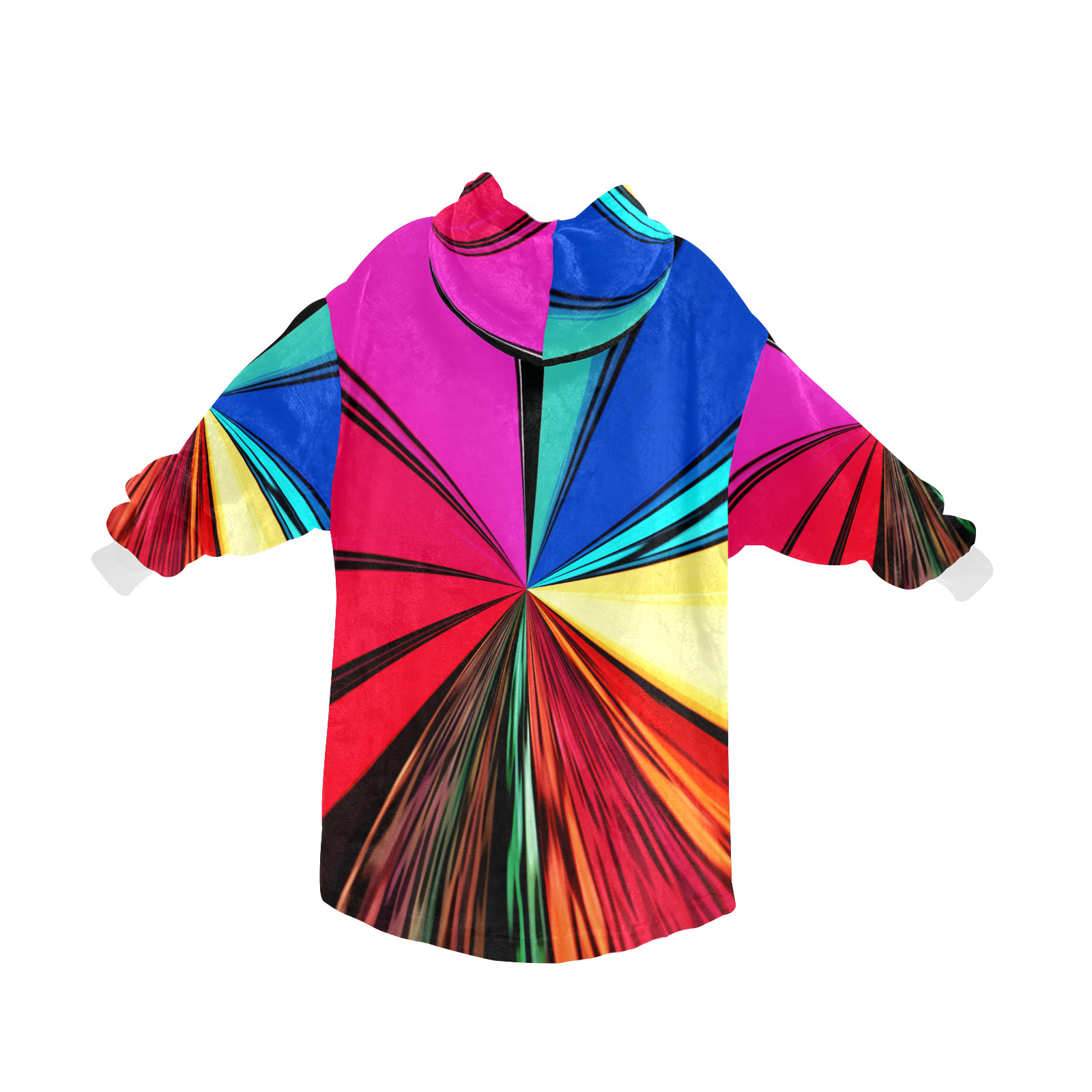 Colorful Rainbow Vortex 608 Blanket Hoodie for Women