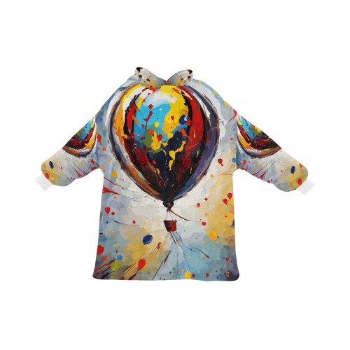 Hot air balloon in the air. Colorful abstract art. Blanket Hoodie for Men