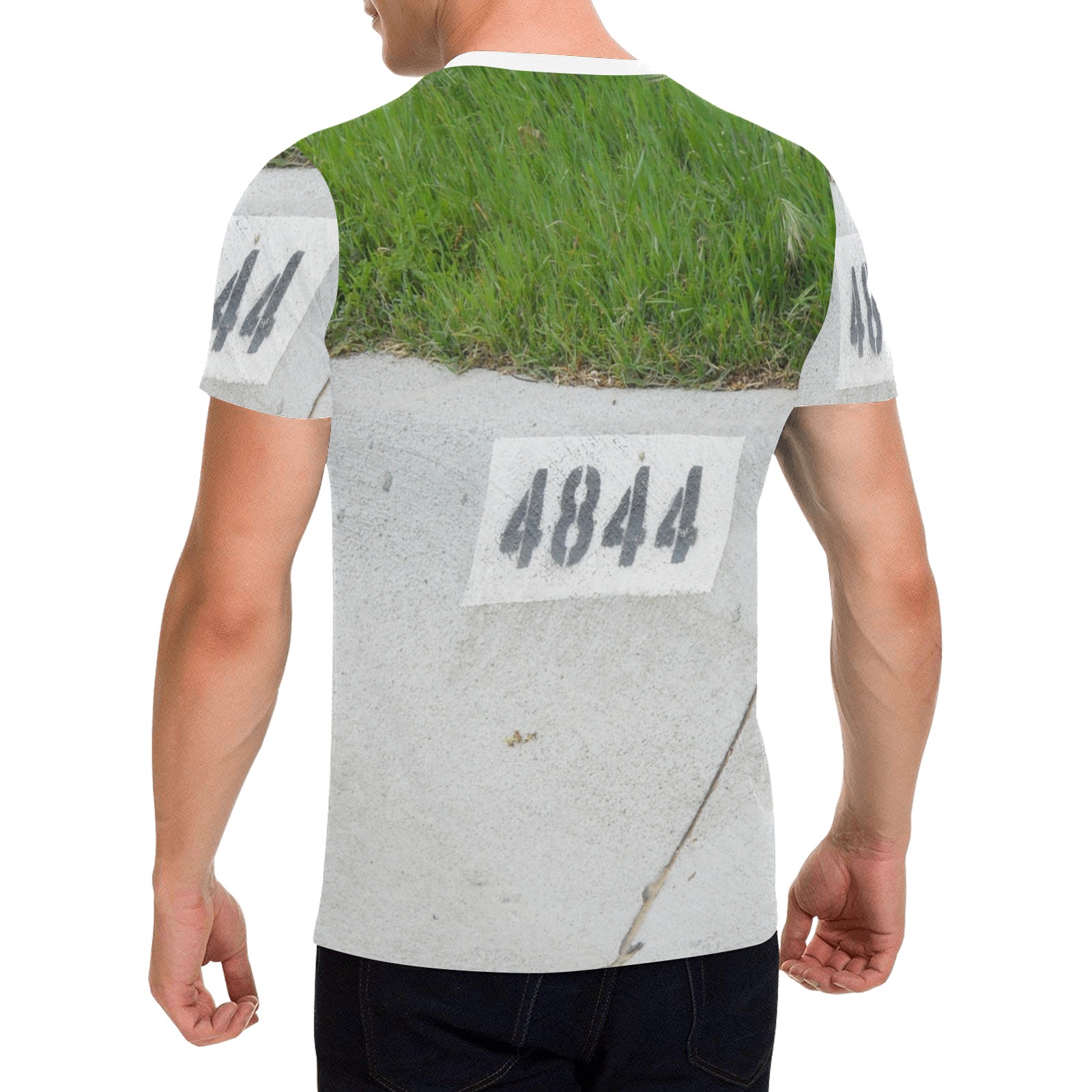 Street Number 4844 with white collar Men's All Over Print T-Shirt with Chest Pocket (Model T56)