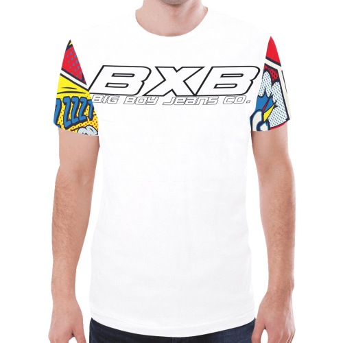 BxB Retro White Tee New All Over Print T-shirt for Men (Model T45)