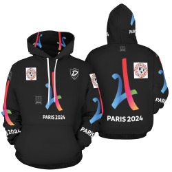 DIONIO Clothing - Black Paris Olympics 2024 Hoodie All Over Print Hoodie for Men (USA Size) (Model H13)