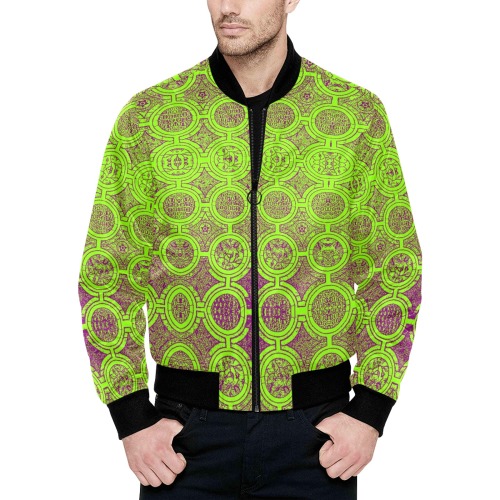 AFRICAN PRINT PATTERN 2 All Over Print Quilted Bomber Jacket for Men (Model H33)