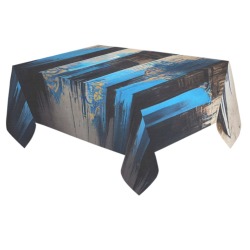 graffiti building's black and blue Cotton Linen Tablecloth 60"x 84"