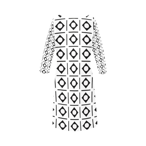 lsquareline wht Rhea Loose Round Neck Dress(Model D22)