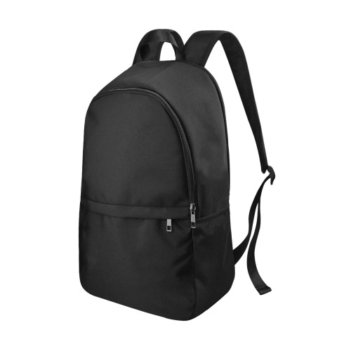 Waterproof Backpack For All Backpack Solid Black Fabric Backpack with Side Mesh Pockets (Model 1659)
