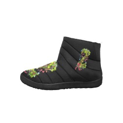 Festive Wooden Letter Z Adorned With Holiday Decor Women's Cotton-Padded Shoes (Model 19291)