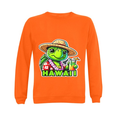GREEN SEA TURTLE-HAWAII 3 Gildan Crewneck Sweatshirt(NEW) (Model H01)