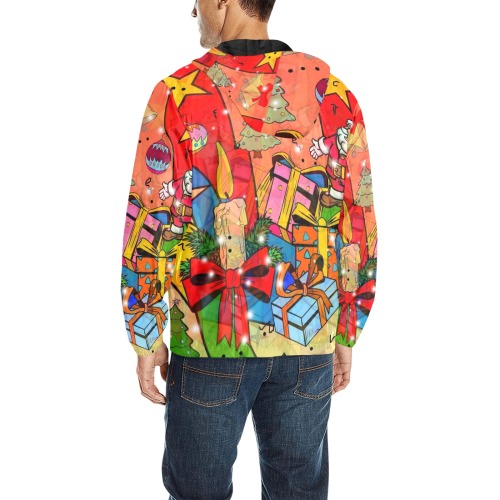 Christmas 2024 by Nico Bielow All Over Print Quilted Windbreaker for Men (Model H35)