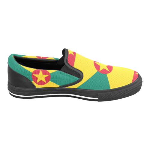 grenada-flag-xl Women's Slip-on Canvas Shoes (Model 019)