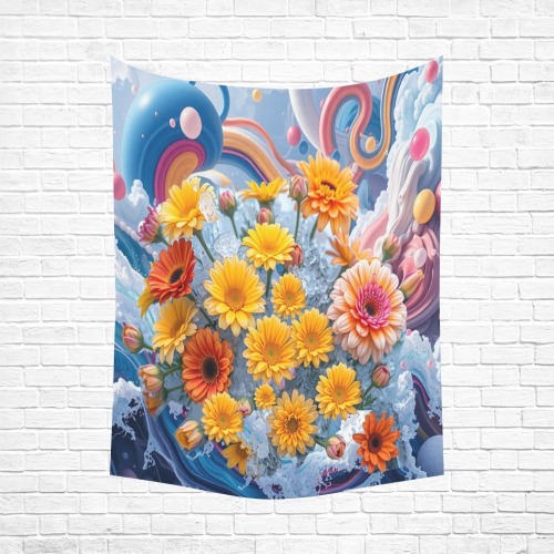 Flowers and Ocean Waves