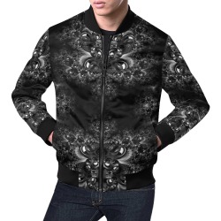 Frost at Midnight Fractal All Over Print Bomber Jacket for Men (Model H19)