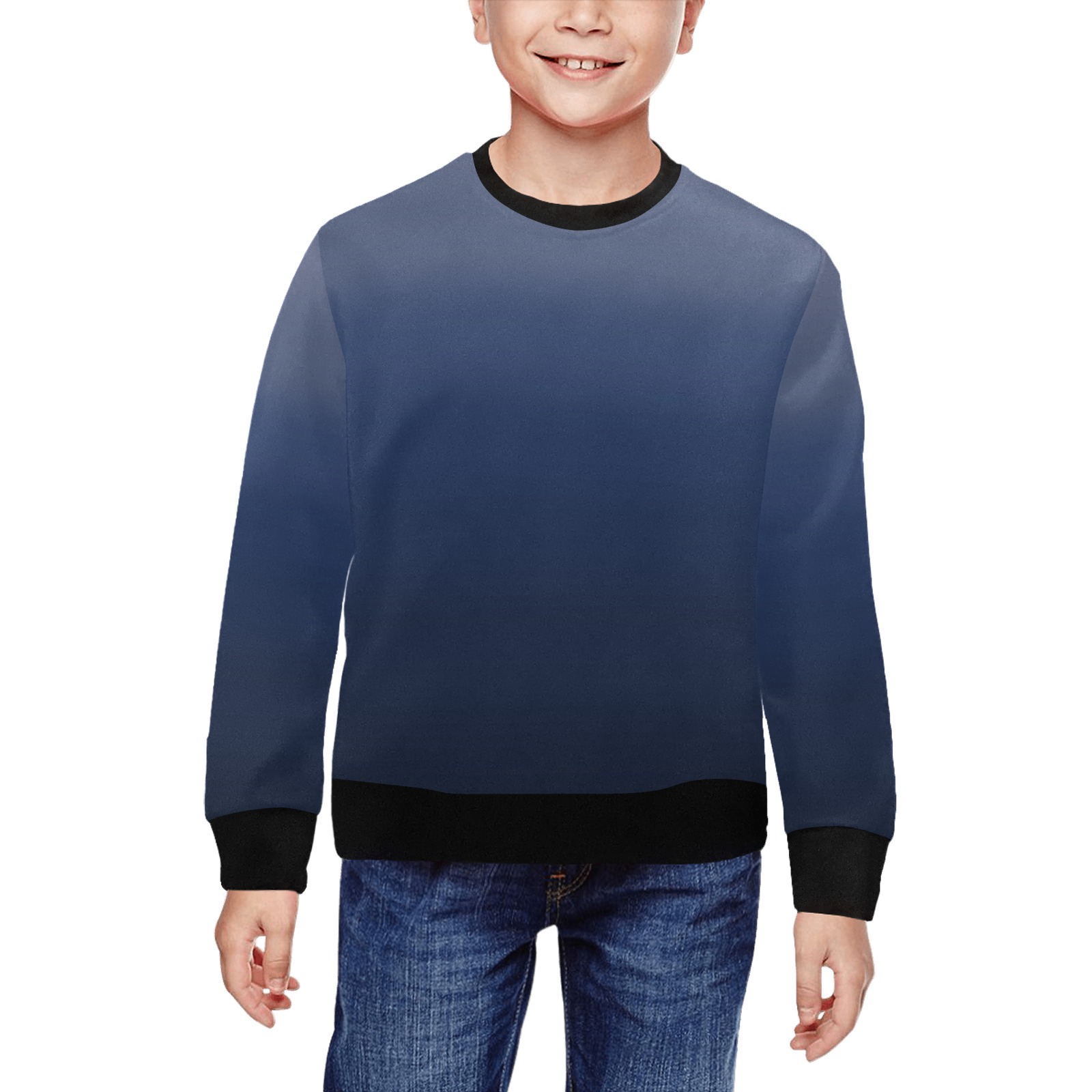 dk blu sp All Over Print Crewneck Sweatshirt for Kids (Model H29)