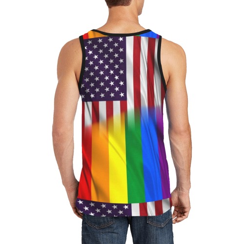 USA Pride Flag Pop Art by Nico Bielow Men's All Over Print Tank Top (Model T57)