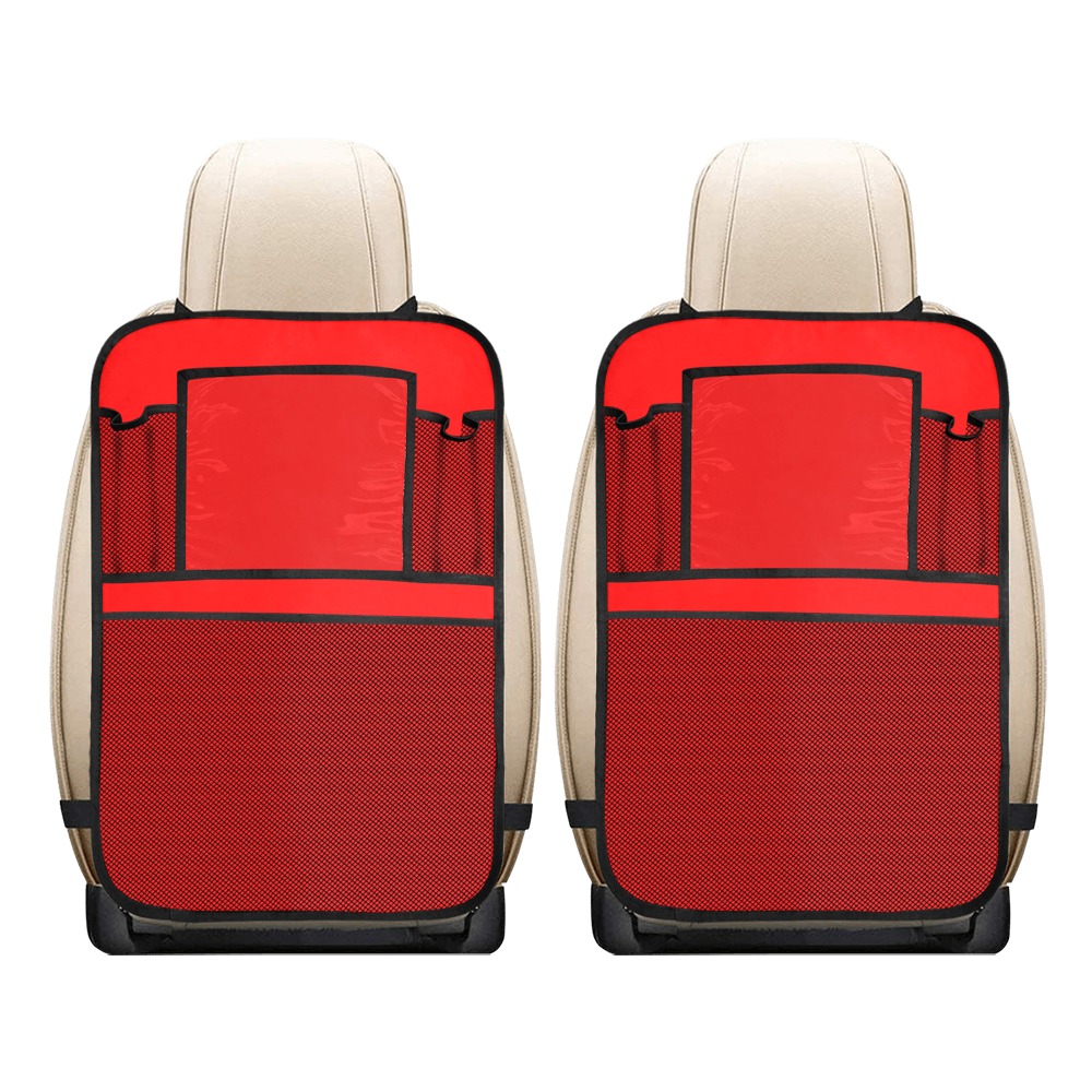 Merry Christmas Red Solid Color Car Seat Back Organizer (2-Pack)
