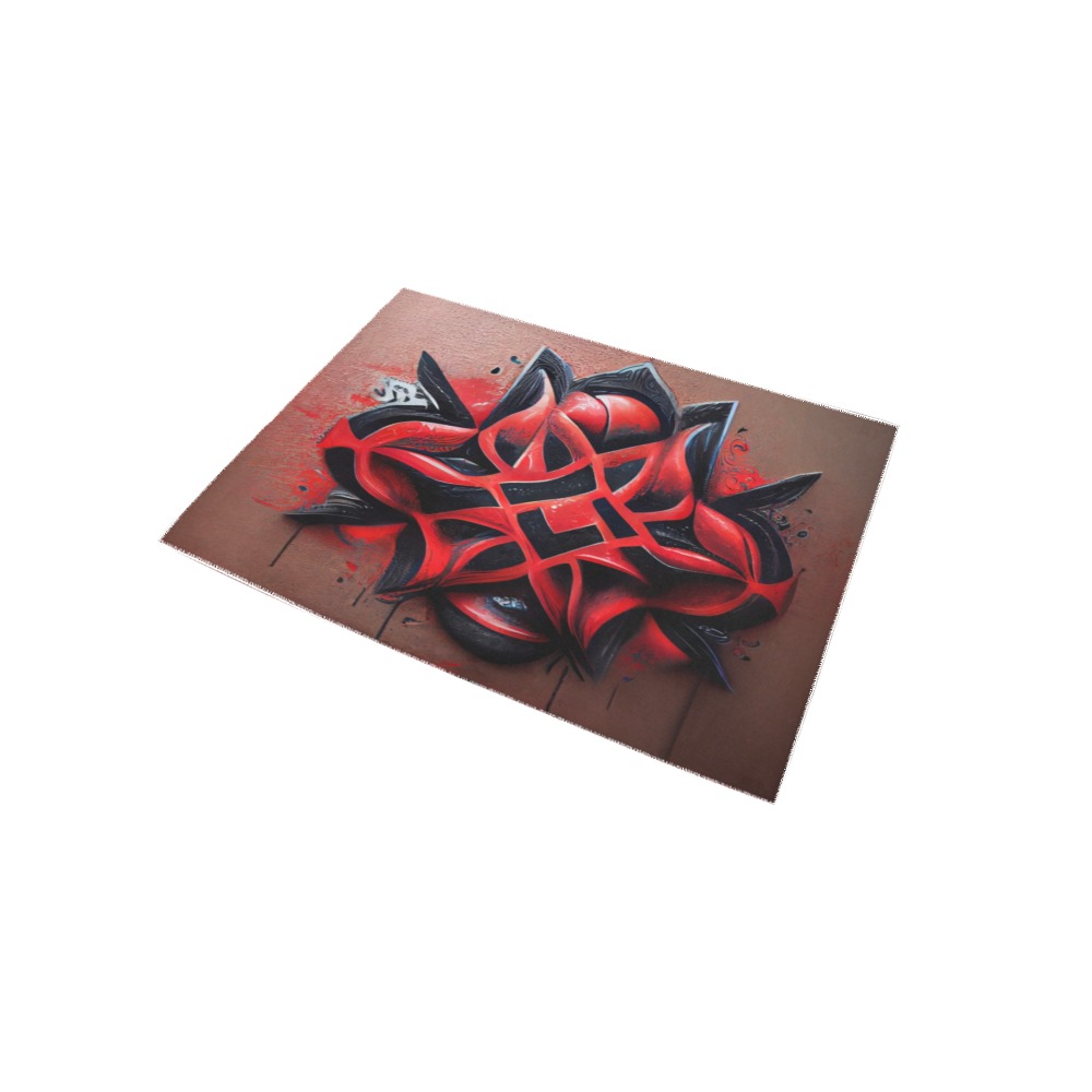 red and black graffiti diamond's 1 Area Rug 5'x3'3''