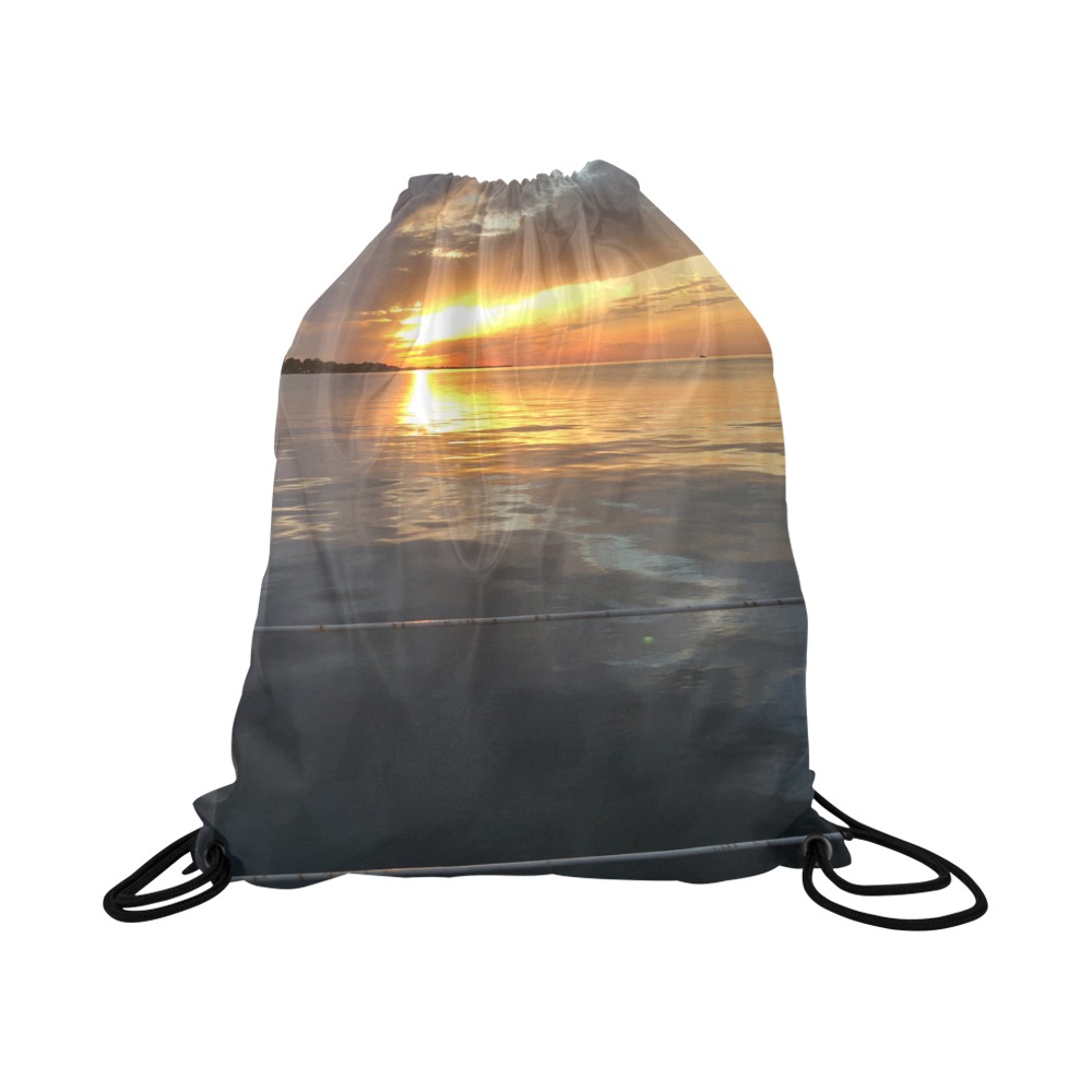 Pier Sunset Collection Large Drawstring Bag Model 1604 (Twin Sides)  16.5"(W) * 19.3"(H)