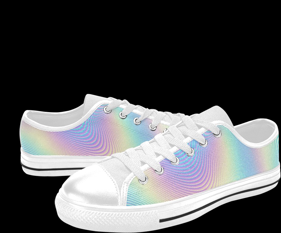 Holographic Rainbow Prints Men's Classic Canvas Shoes (Model 018)