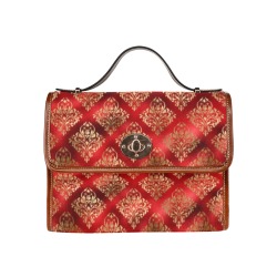 Red Gold bag with tan trim Waterproof Canvas Bag-Brown (All Over Print) (Model 1641)