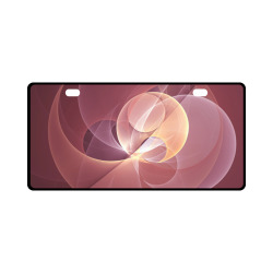 Movement Abstract Modern Wine Red Pink Fractal Art License Plate