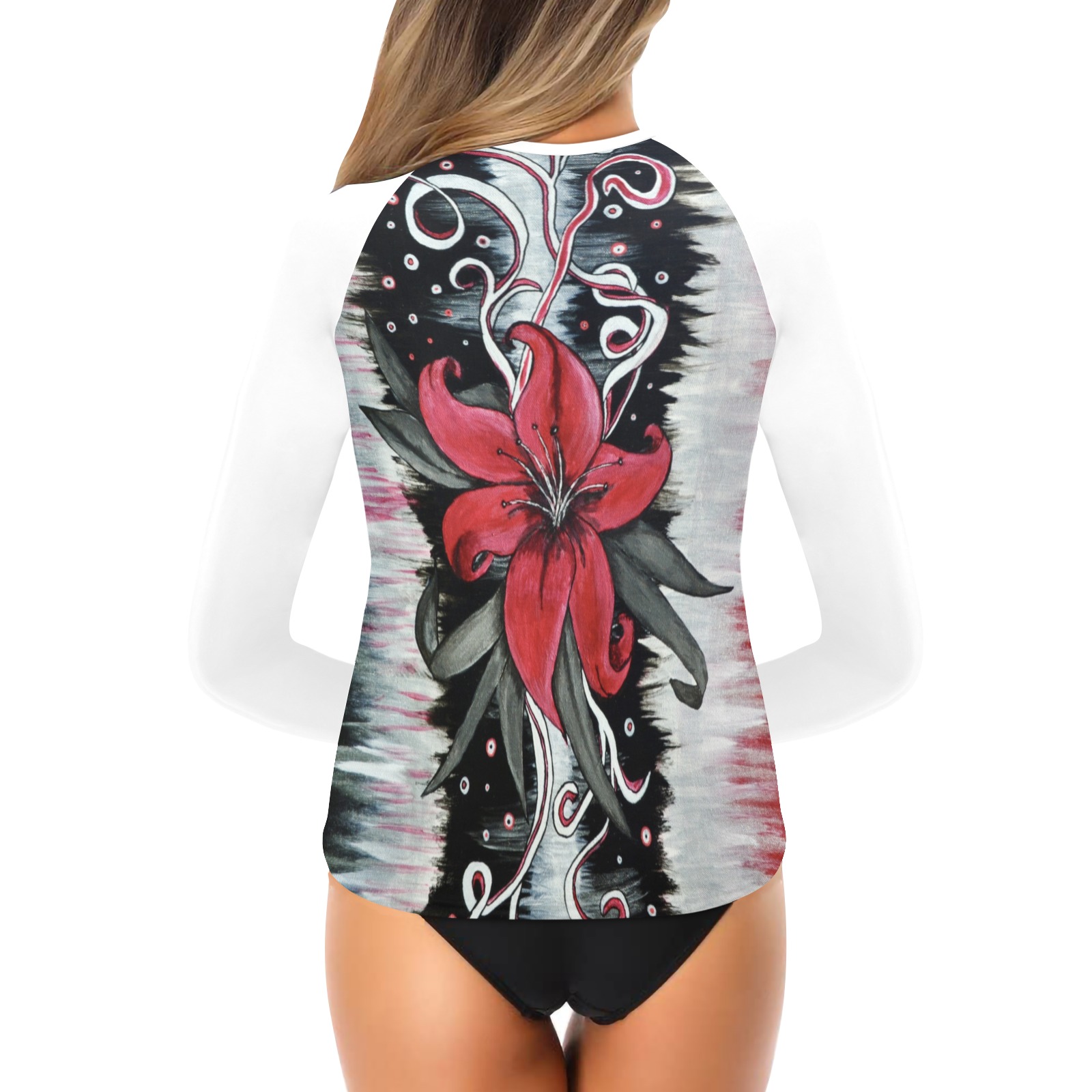 Sun Shirt Lilly Women's Long Sleeve Swim Shirt (Model S39)