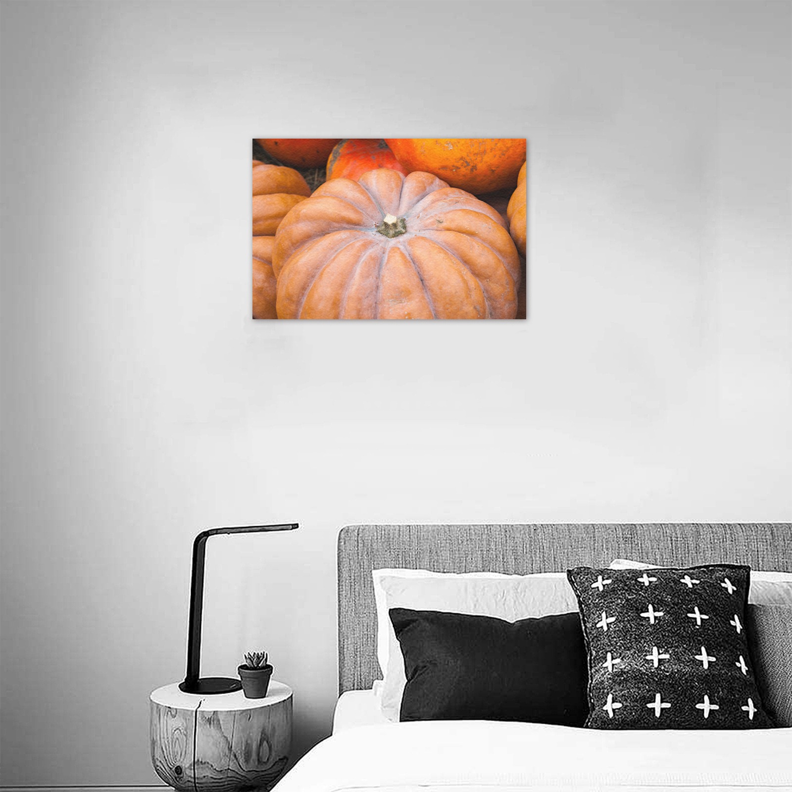 Pumpkin Halloween Thanksgiving Crop Holiday Cool Upgraded Canvas Print 18"x12"